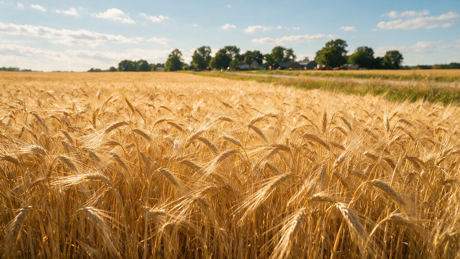 Golden barley heads at ripeness